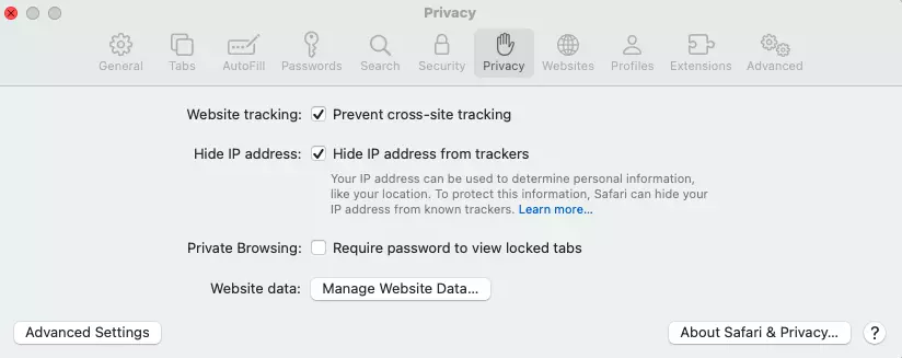 Billede: Clearing cookies in Safari