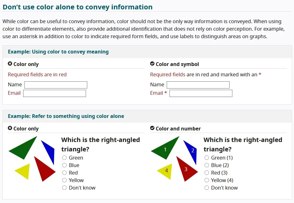 Billede: Design example: colours and information