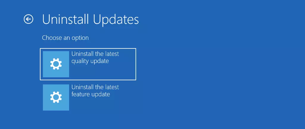 Billede: Screenshot of the options to uninstall updates in the Windows 11 troubleshooter
