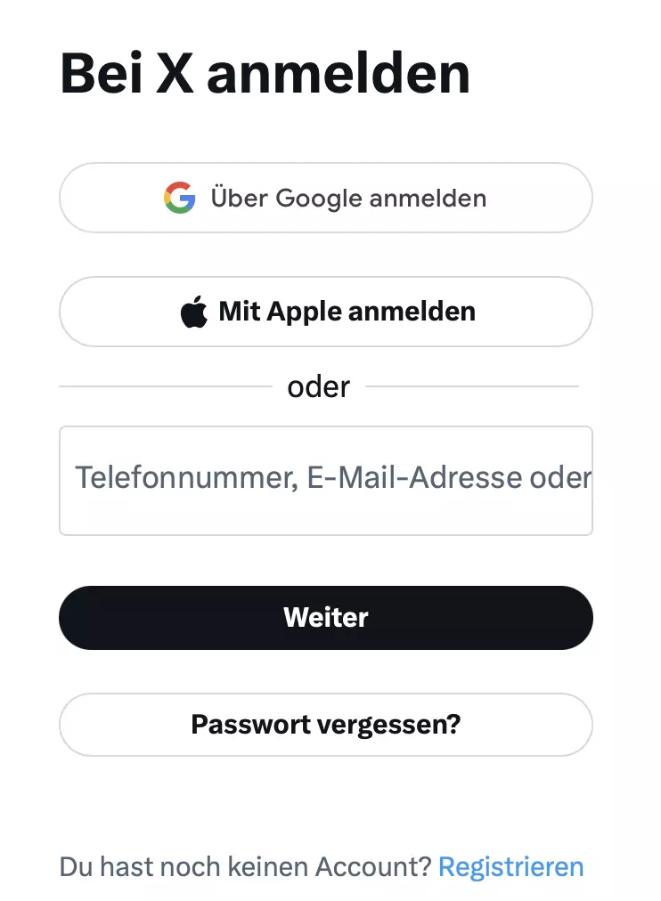 Bild: Twitter: Login