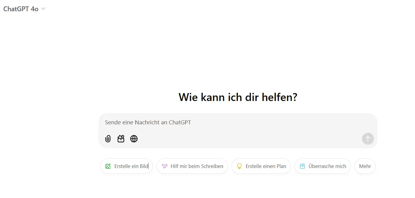 Bild: Screenshot der Benutzeroberfläche von ChatGPT