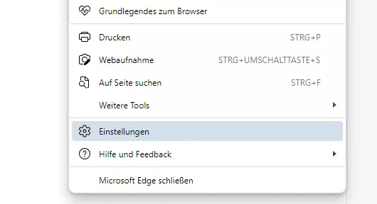 Bild: Microsoft Edge: Einstellungen-Schaltfläche