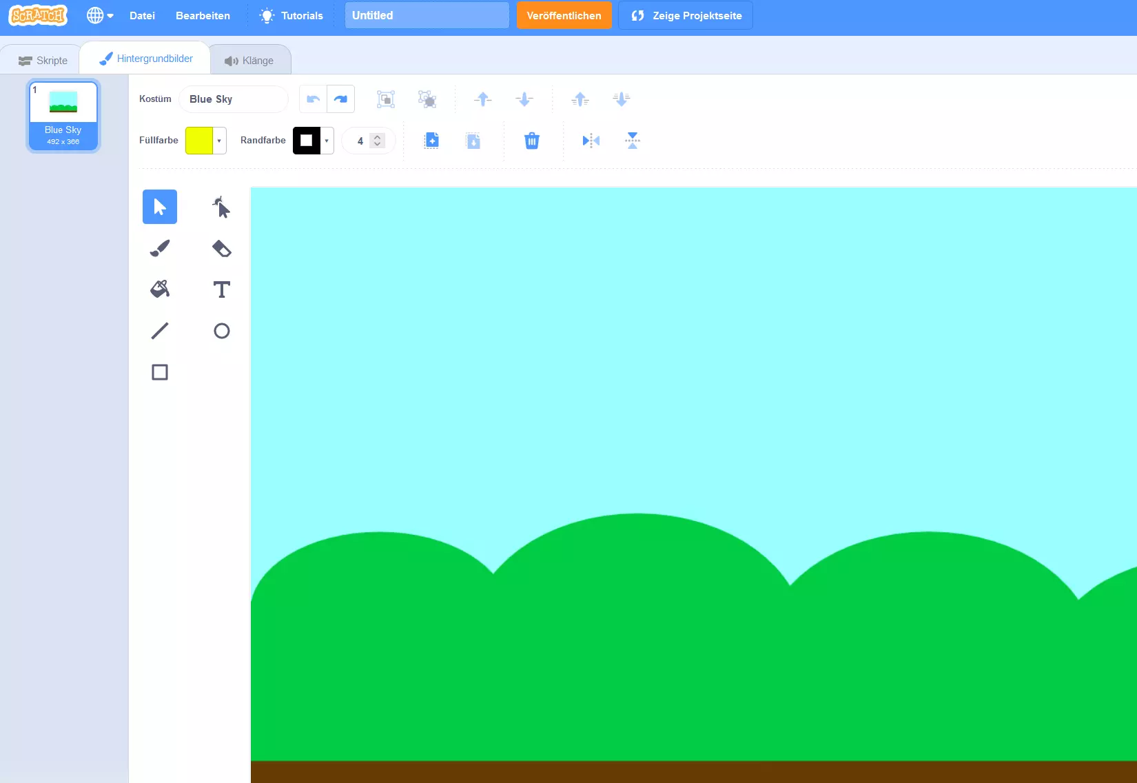 Bild: Scratch-Hintergrundbild „Blue Sky“