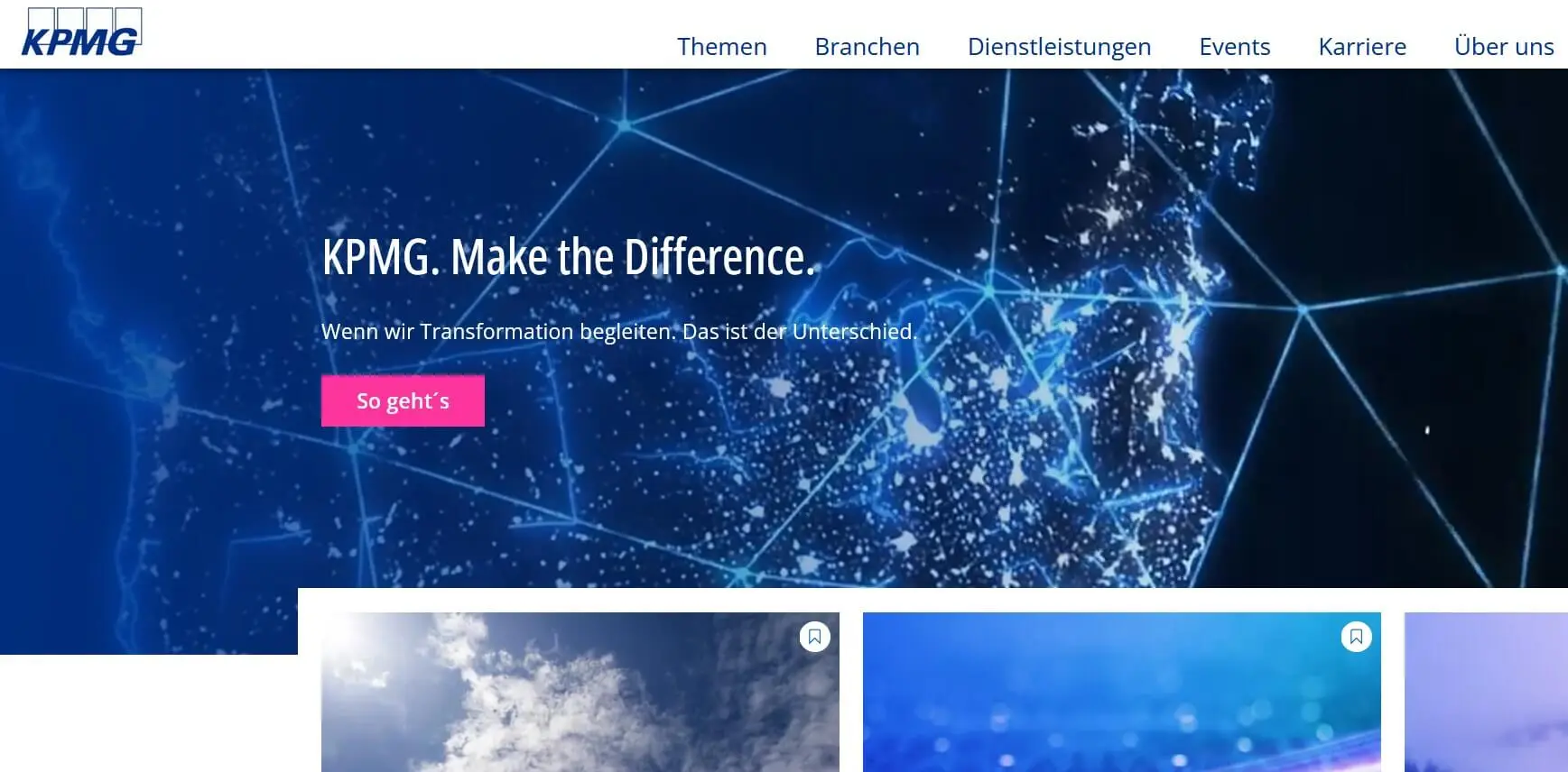 Bild: Homepage von KPMG