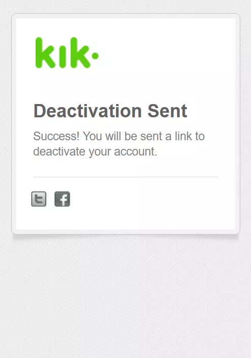 Bild: Bestätigung des Versand des Deaktivierungs-Links