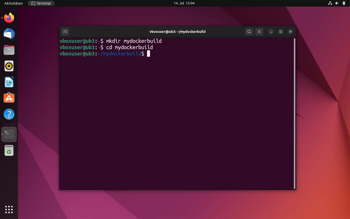 Bild: Ubuntu-Terminal: der Befehl cd