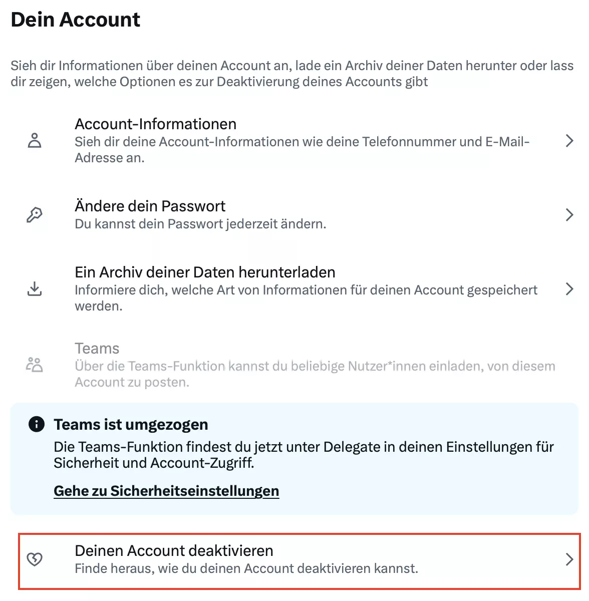 Bild: Twitter: „Dein Account“