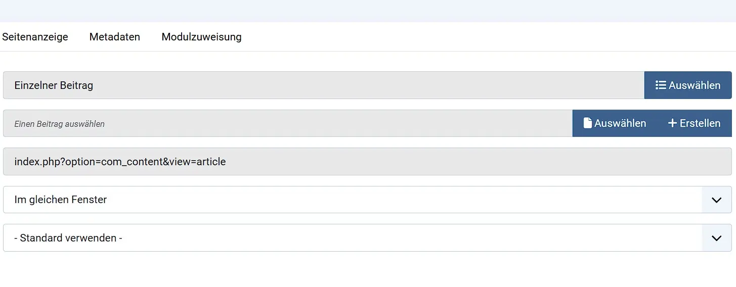 Bild: Joomla-Menüeintrag „Home-Menü“