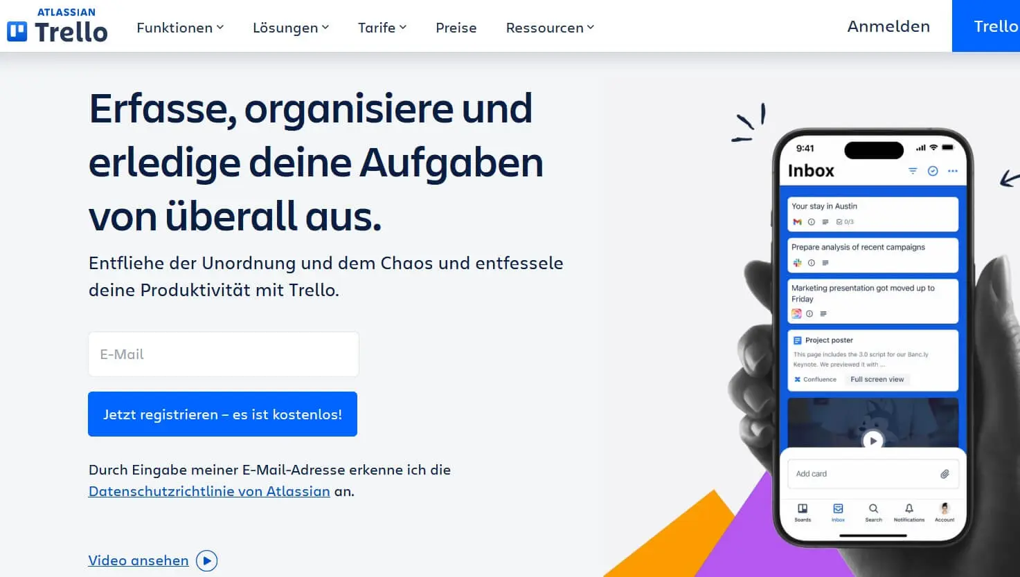 Bild: Website der Web-App Trello