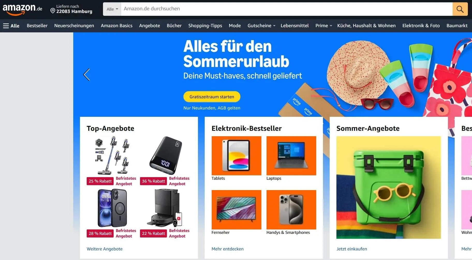 Bild: Amazon – Beispiel für einen Onlineshop