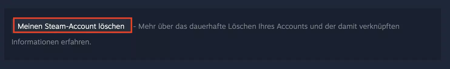 Bild: Steam: Account löschen