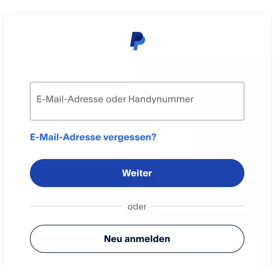 Bild: PayPal: Login