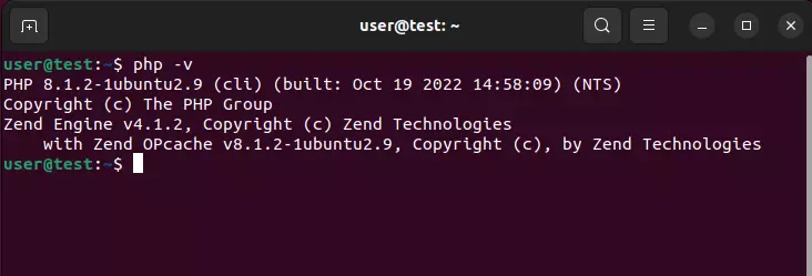 Bild: Ubuntu-Terminal: PHP-Versions-Check
