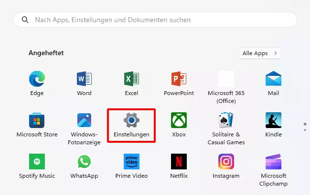 Bild: Screenshot der App-Übersicht bei Windows 11