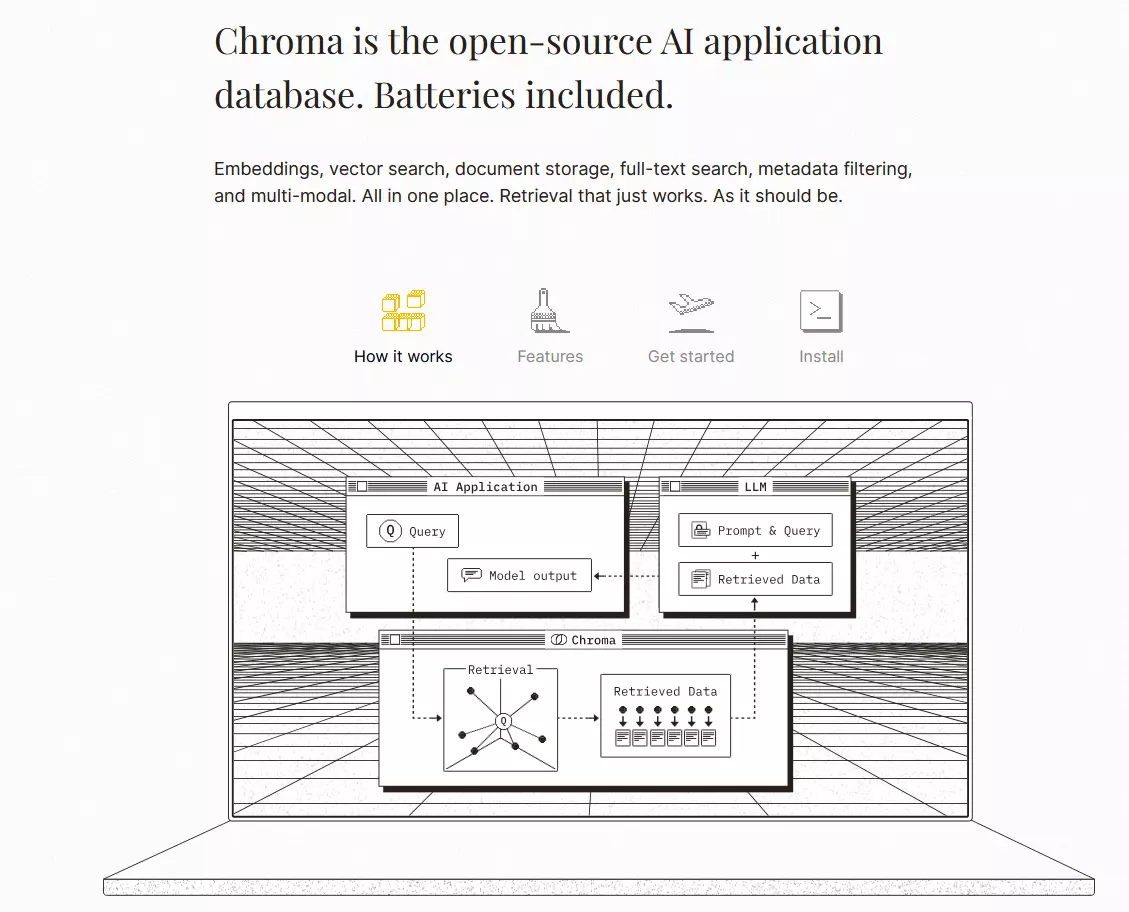 Bild: Landingpage von Chroma DB