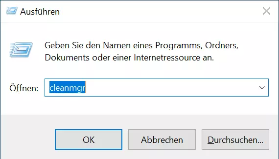 Bild: Windows 10: „Ausführen-Dialog“ mit Eingabe