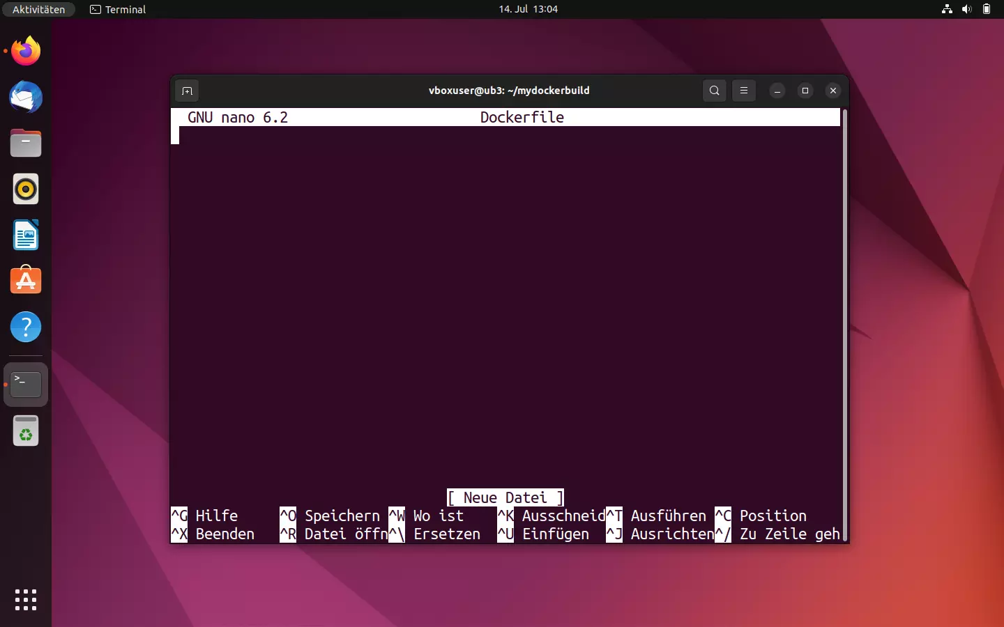 Bild: Ubuntu-Terminal: Textdateien mit Nano erstellen