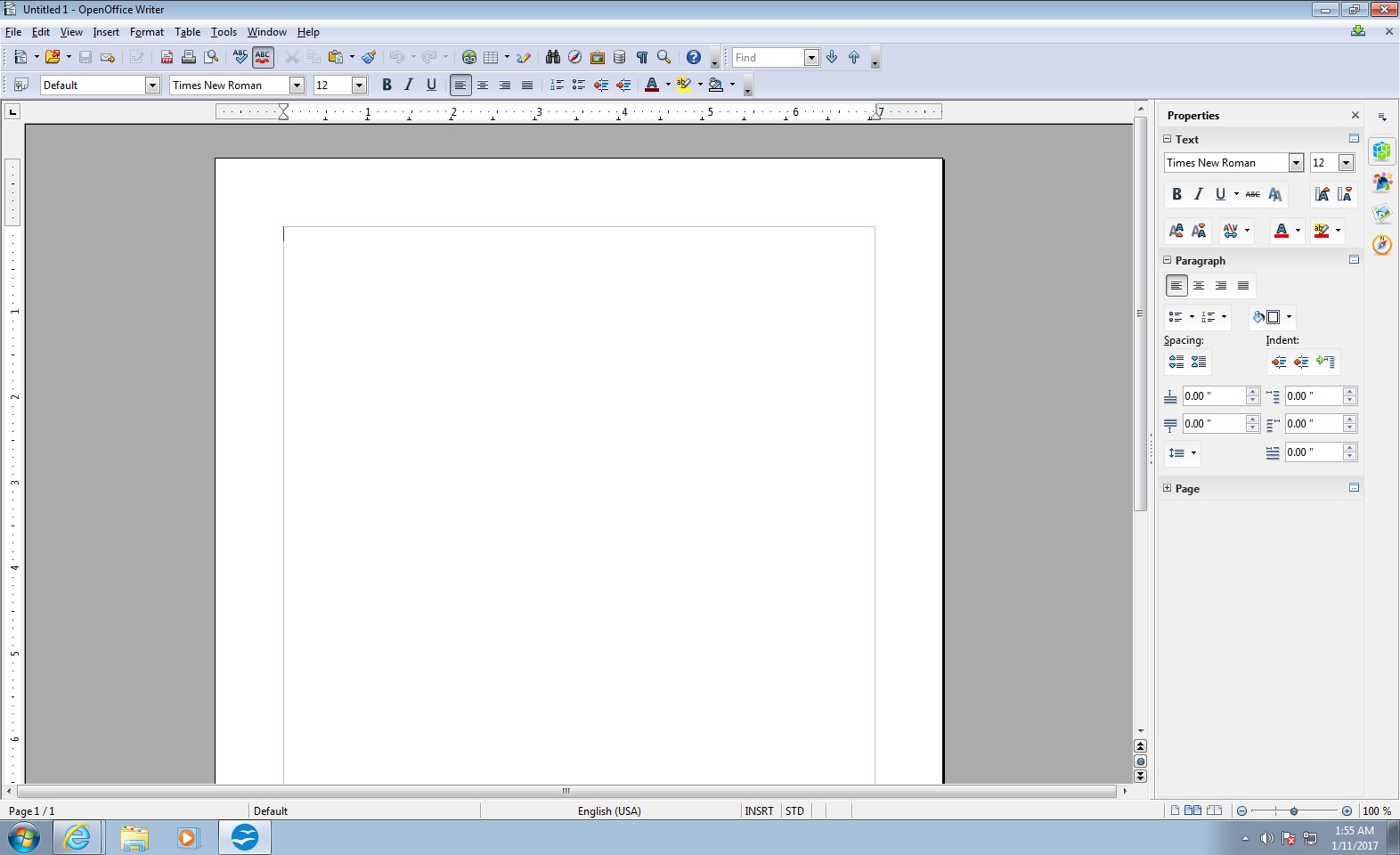 Screenshot of Apache OpenOffice Writer