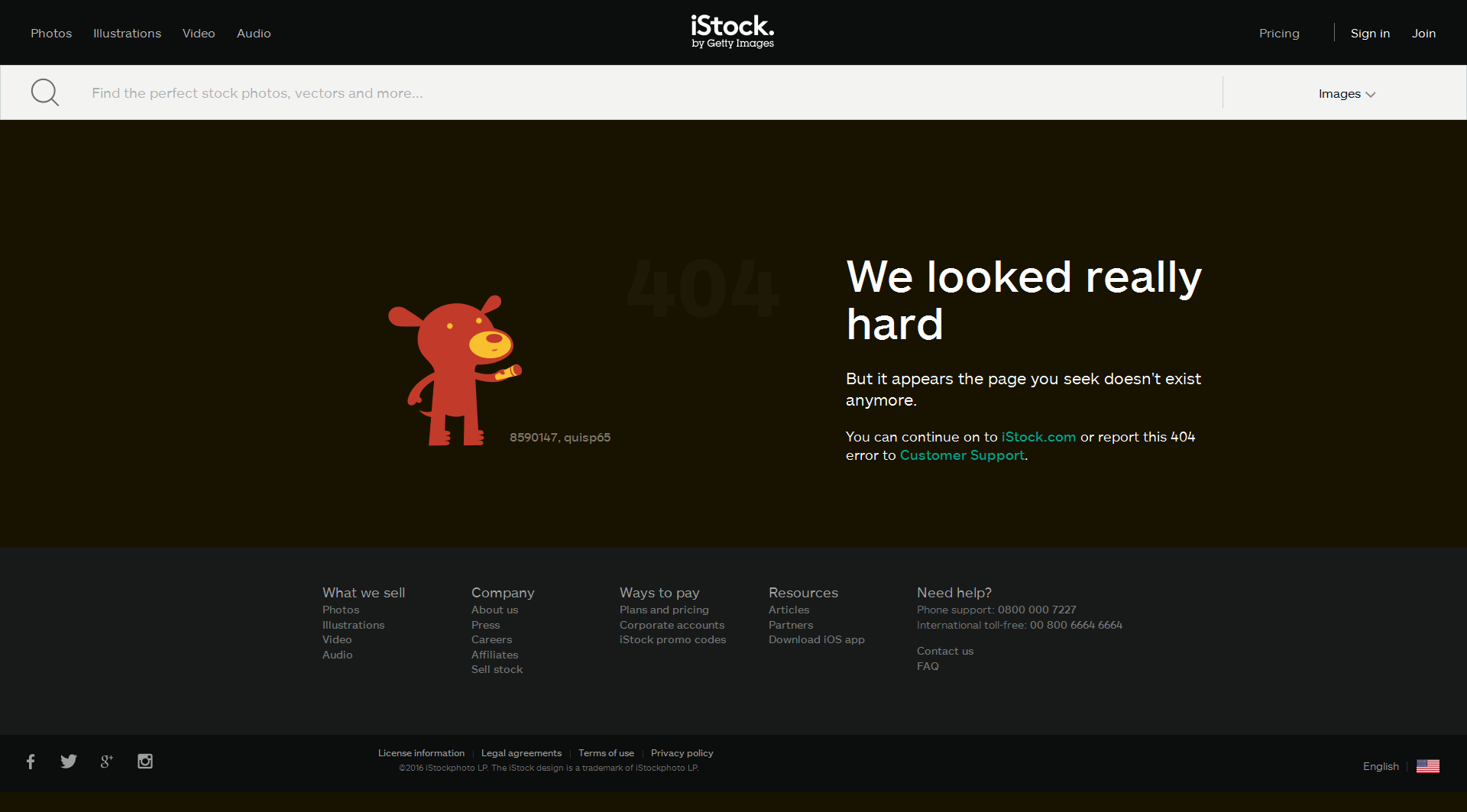 iStock’s 404 page