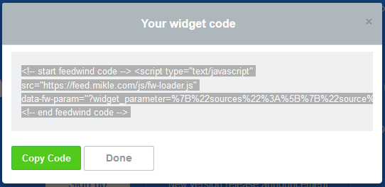 Widget code