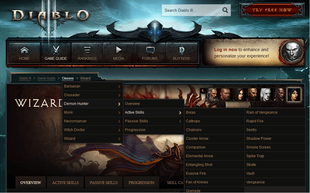 Screenshot from the official Diablo III website