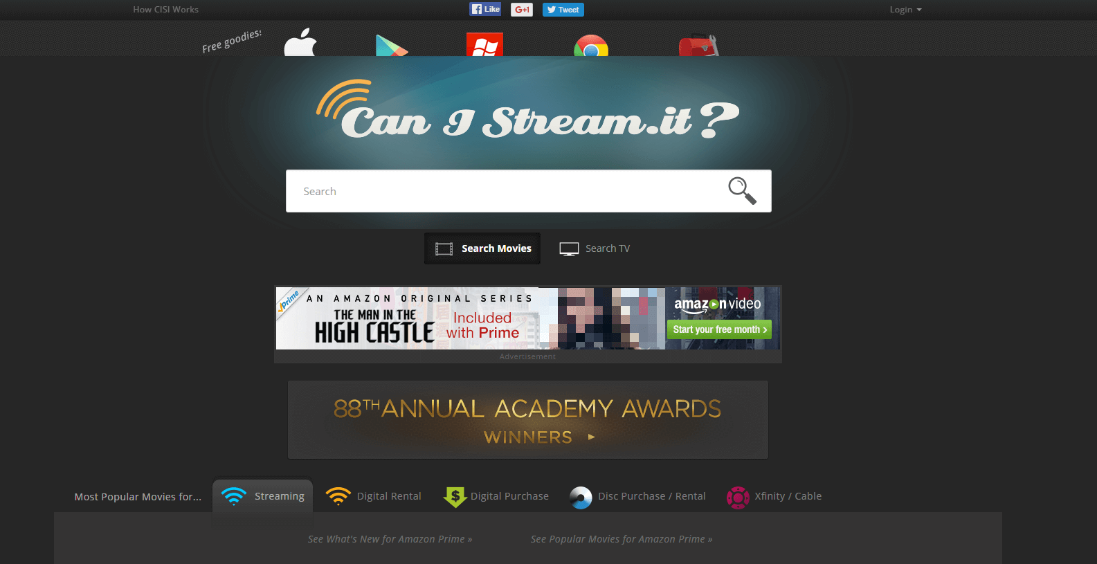 CanIStream.It homepage