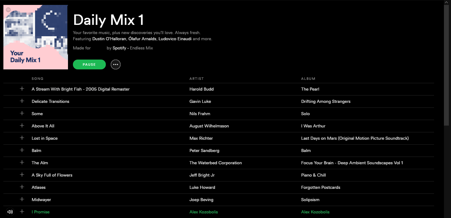 Spotify playlist: Daily Mix