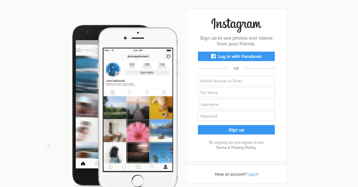 Instagram requires a mobile device