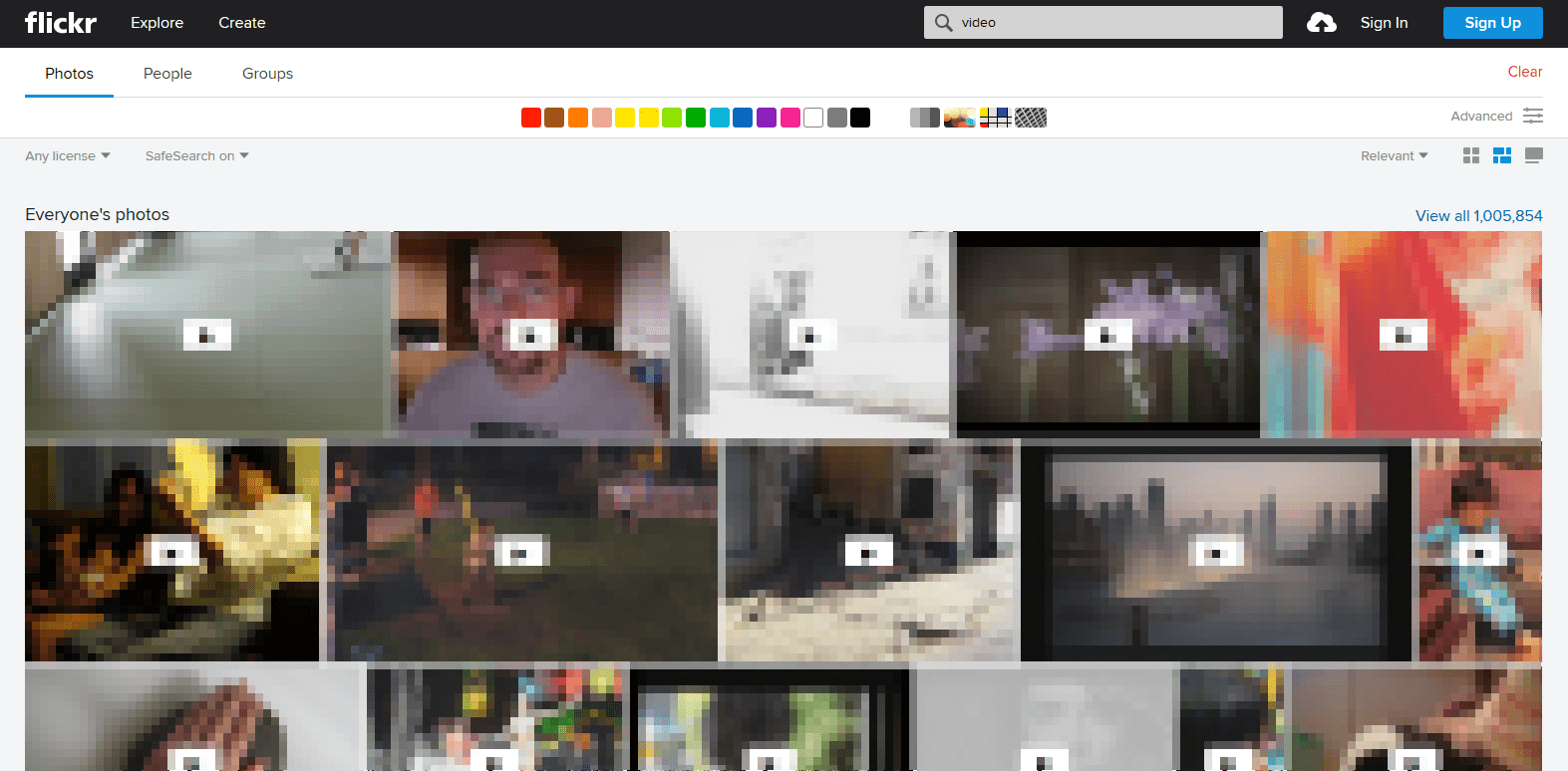 Screenshot of Flickr’s video site Screenshot of Flickr’s video site