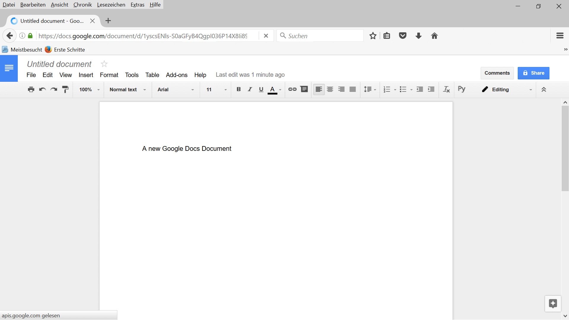 Screenshot of Google Docs