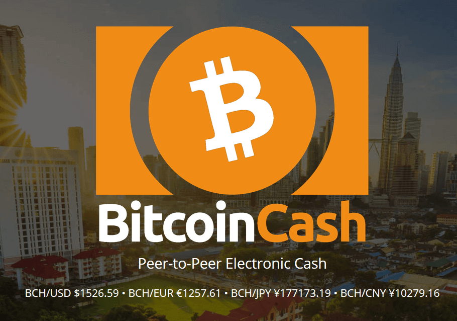 Screenshot of the Bitcoin Cash website
