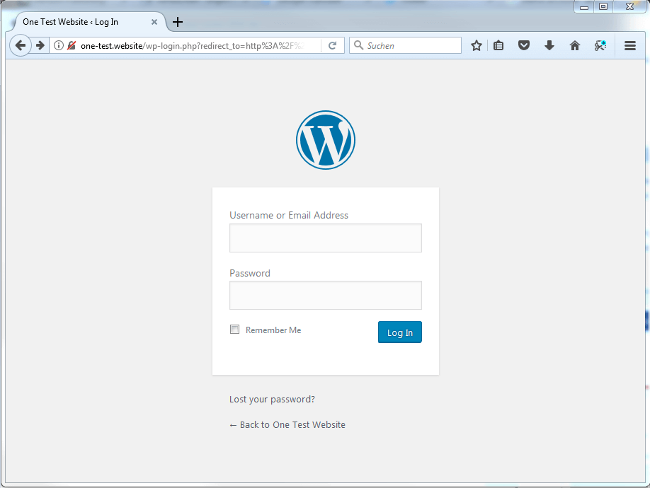 WordPress: Log in page