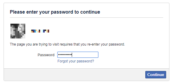 Password confirmation for account deactivation