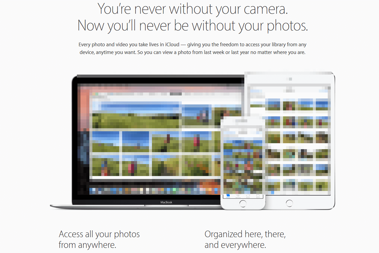 Screenshot from the iCloud manufacturer website