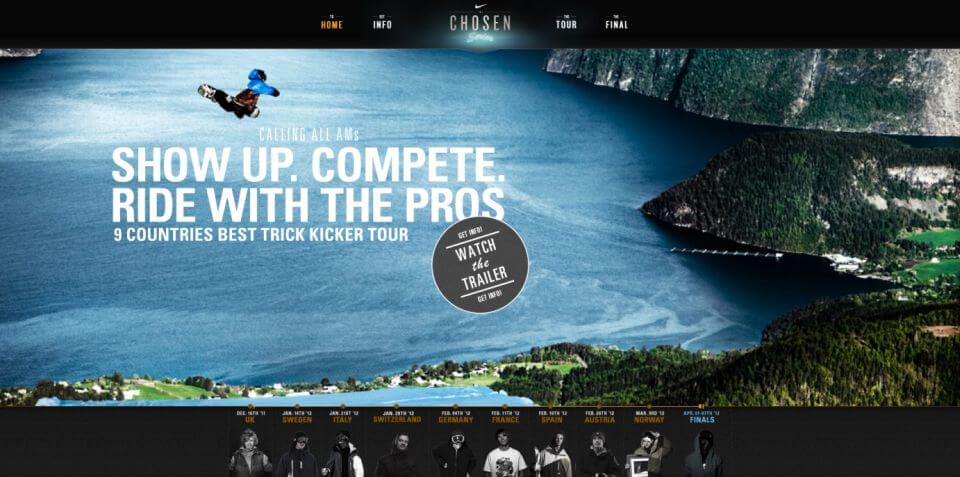 Website of one of Nike campaigns