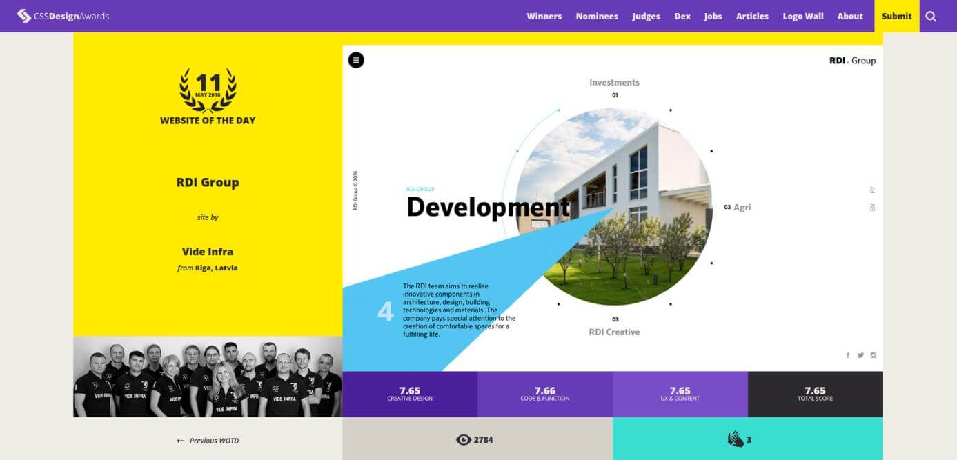 CSS Design Awards homepage