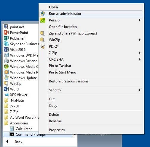 Run Command Prompt as Administrator on Windows 8