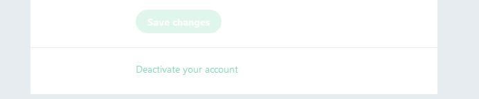 Twitter: “Deactivate your account” option