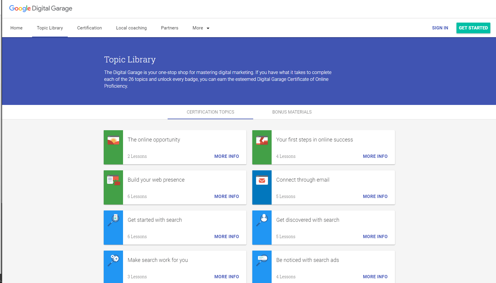 Digital library of Google’s Digital Garage