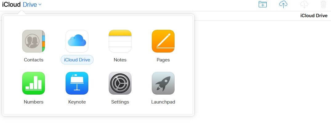 iCloud Drive user interface