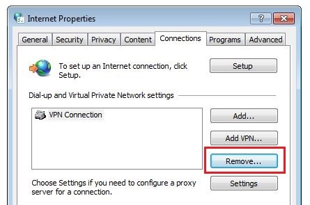 Menu "Internet Options" in Windows 8