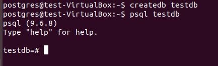 Ubuntu 17.10: psql client connected to testdb