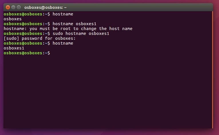 Displaying and changing the host name with Linux