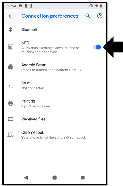 Android User Interface: Connection settings