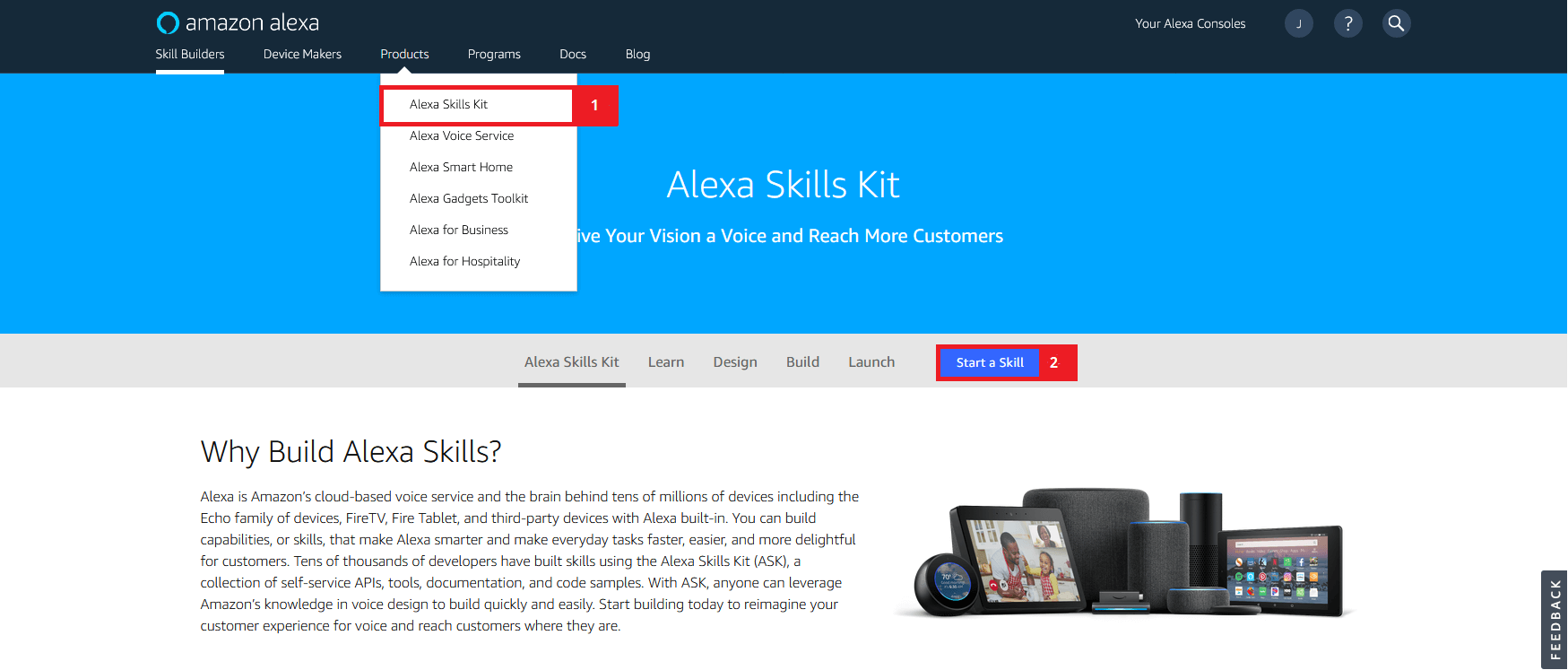 Amazon Developer account: The Alexa Skills Kit