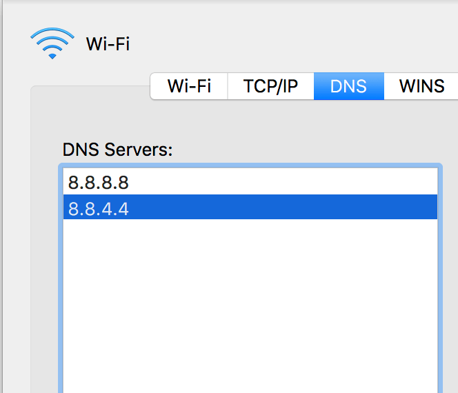 DNS server configuration on a Mac