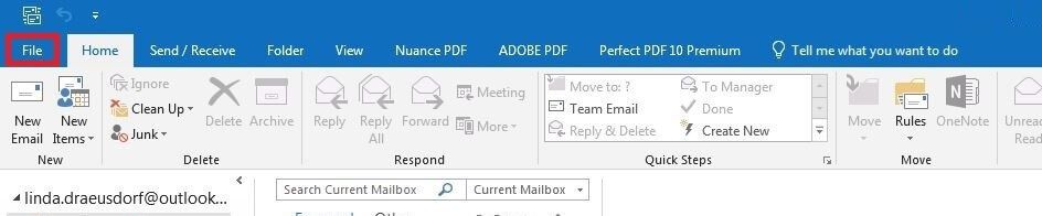 Outlook 2016: inbox “Unread”