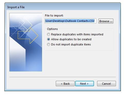 Outlook 2016: import file menu
