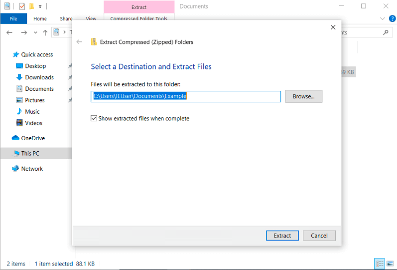 Zip on sale files windows