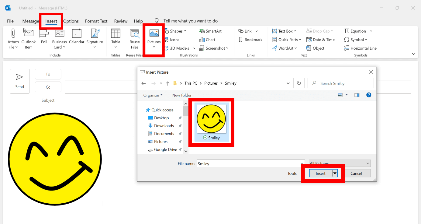 Email outlook 2010 smileys Outlook Emoticon